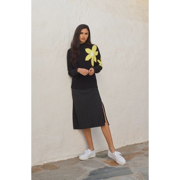 1. STATE Vintage Scatter Dot Side Slit Skirt - Size 14 - Picture 2 of 5